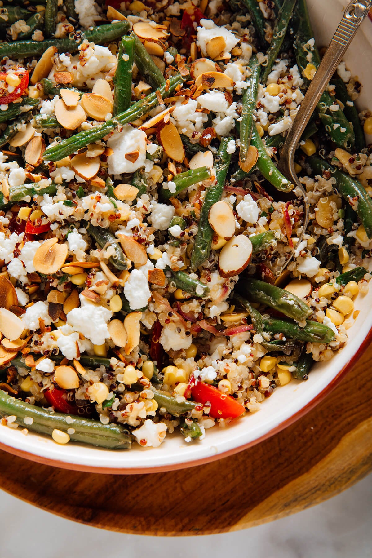 green bean quinoa salad close-up