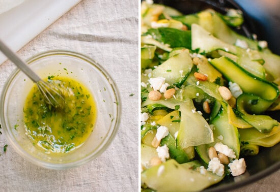 lemon citronette and squash ribbons