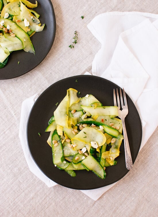 Summer squash salad with lemon citronette
