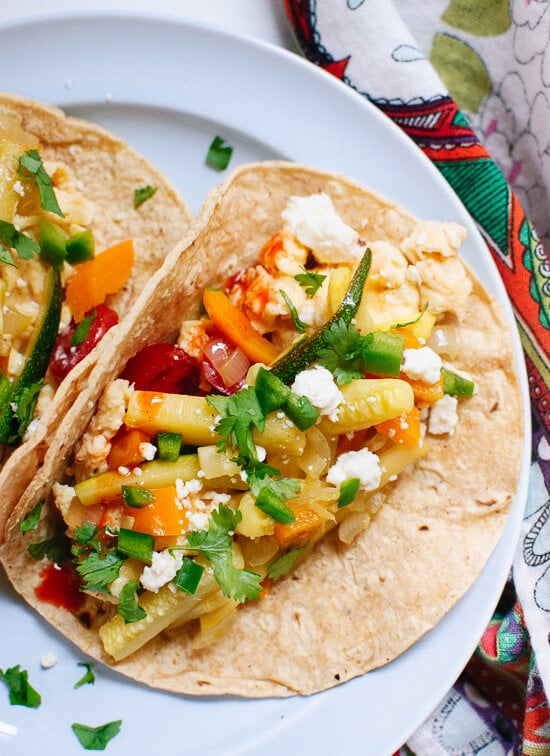 Simple veggie breakfast tacos recipe - cookieandkate.com