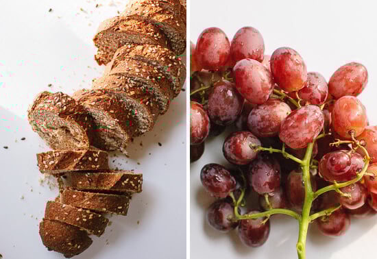 loaf of bread and grapes