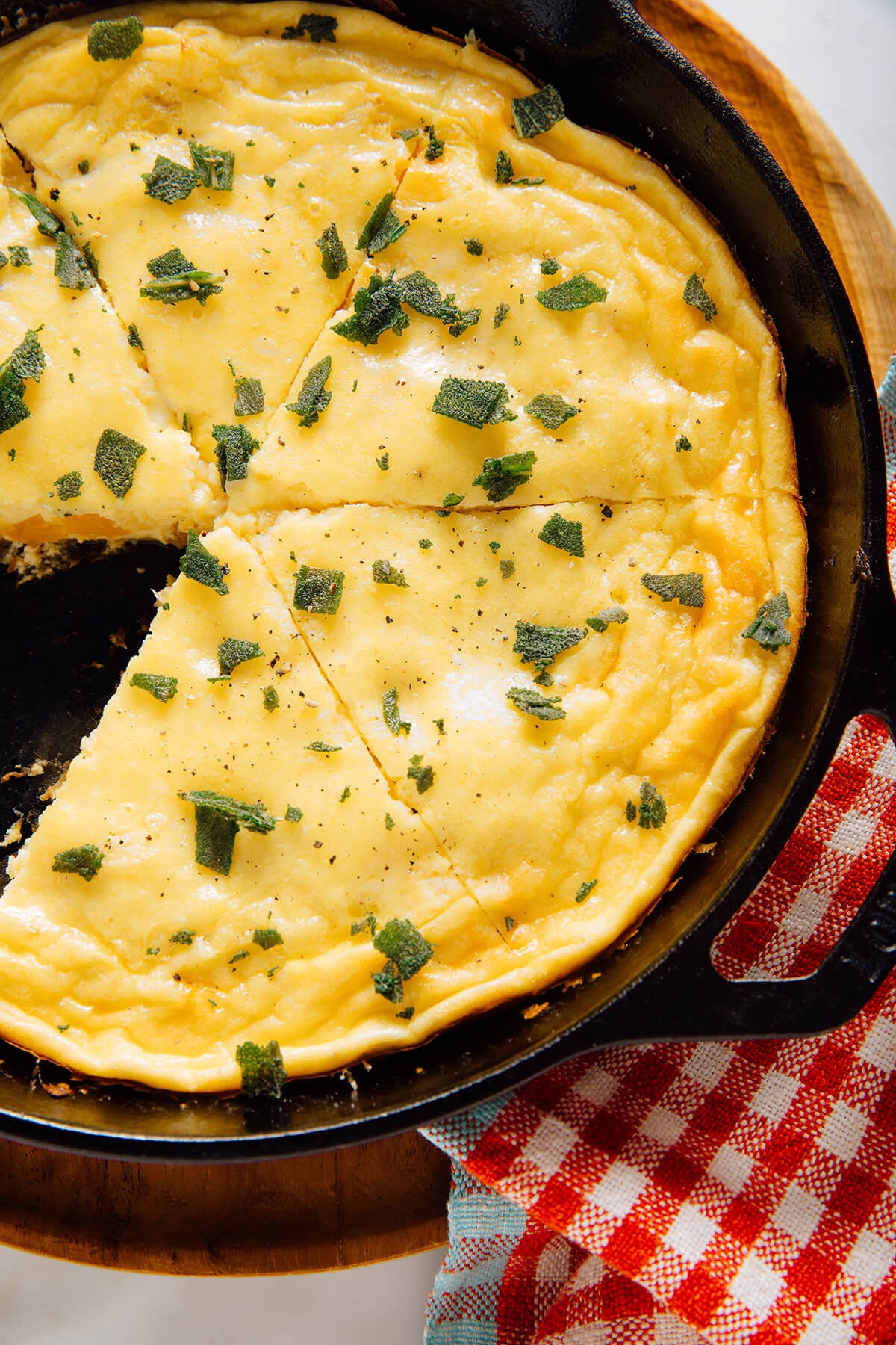 butternut squash frittata sliced