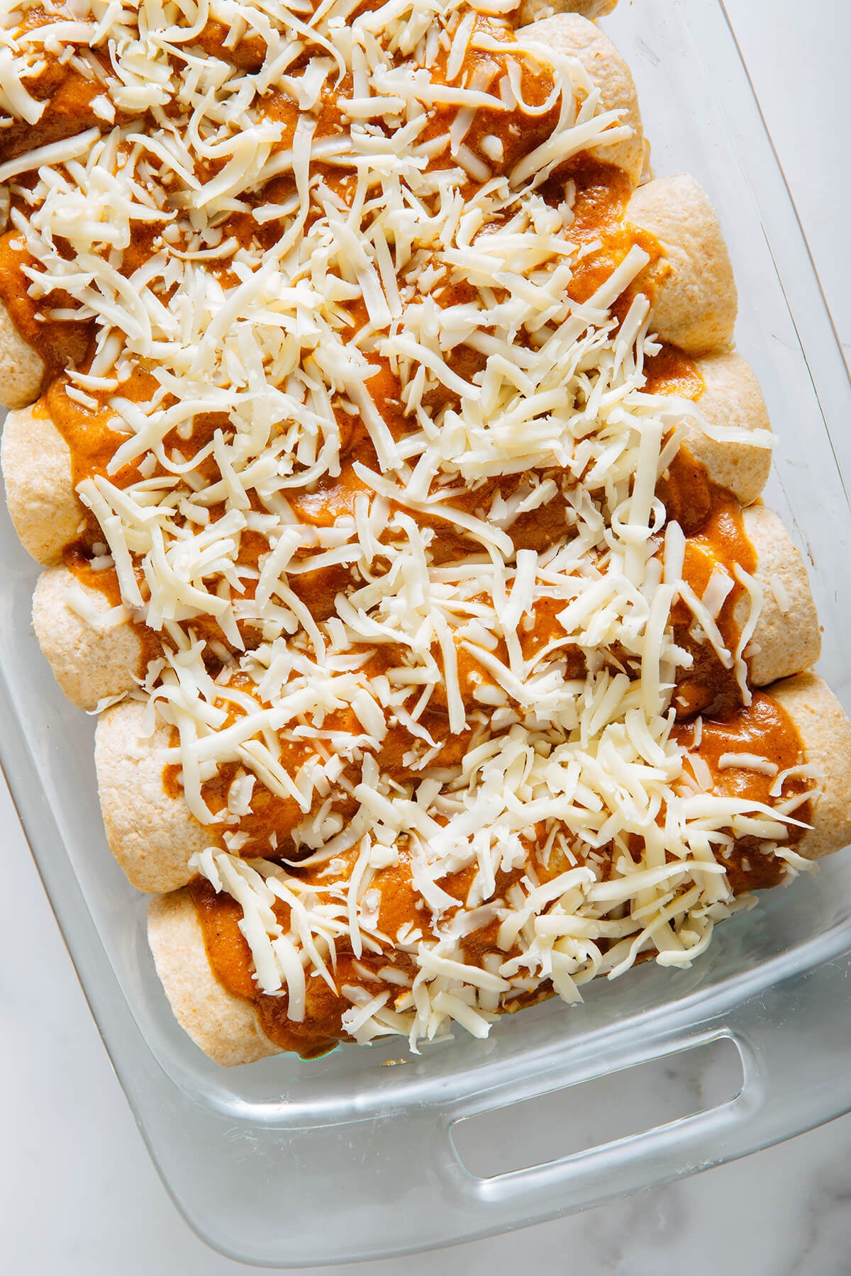 enchiladas before baking