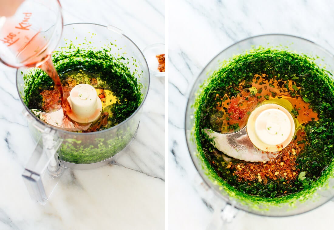 red wine vinegar and olive oil