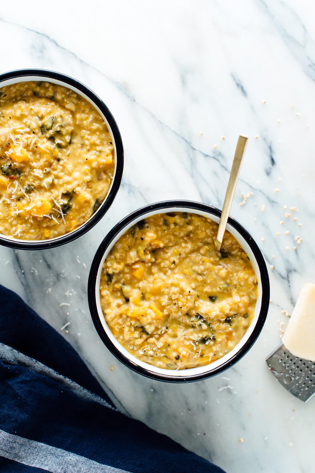 This creamy steel-cut oat risotto recipe will surprise you! It's just as delicious and creamy as regular risotto.