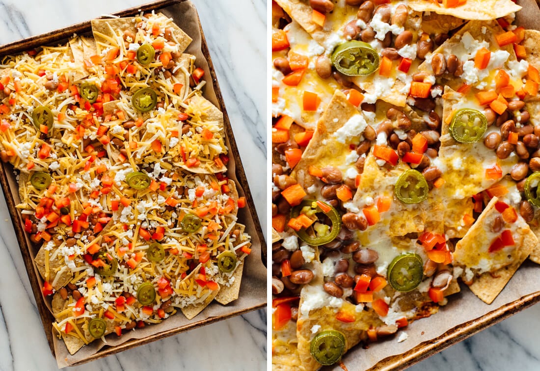 nachos before and after baking