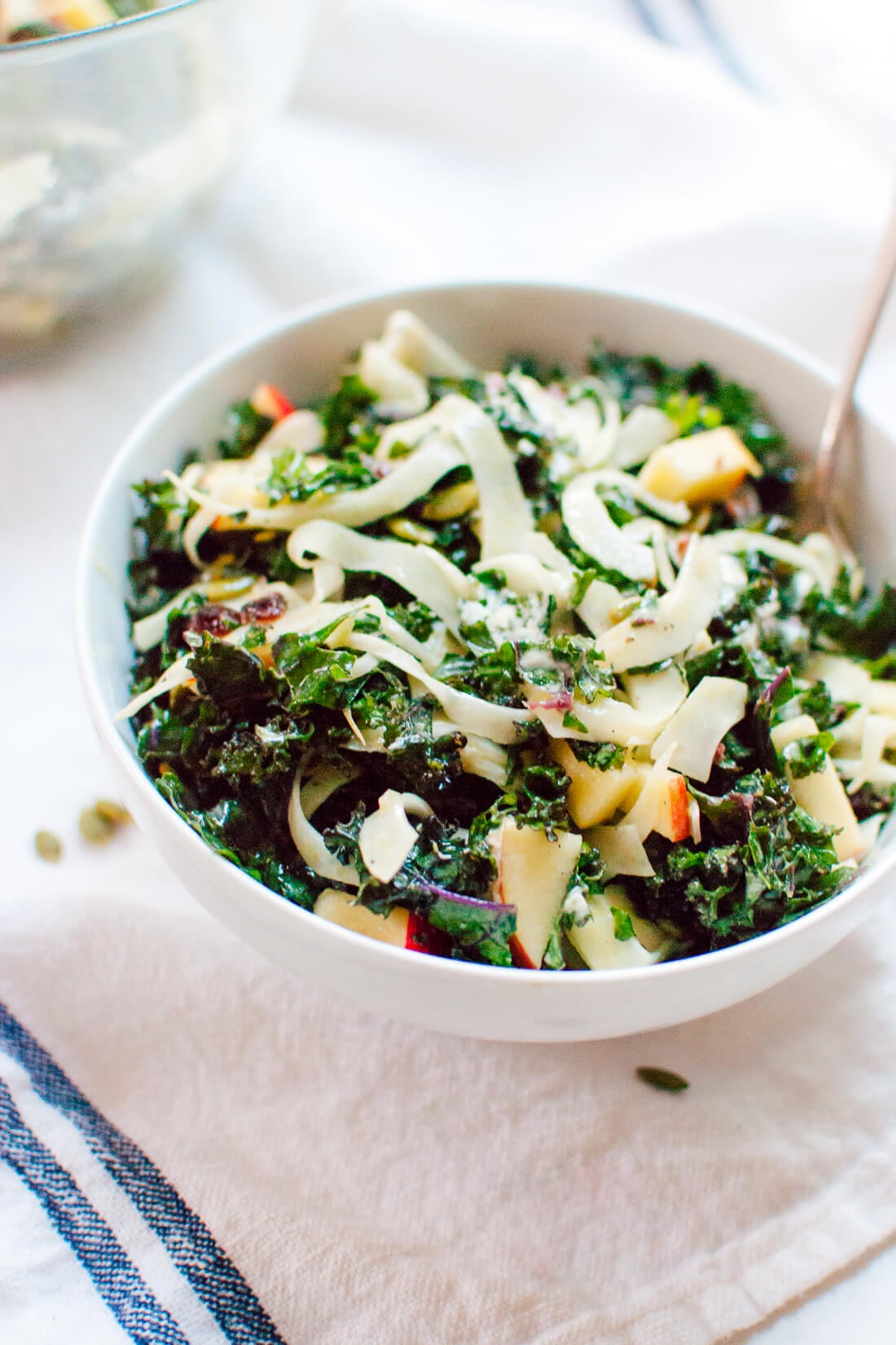 Fennel and honeycrisp apple kale salad