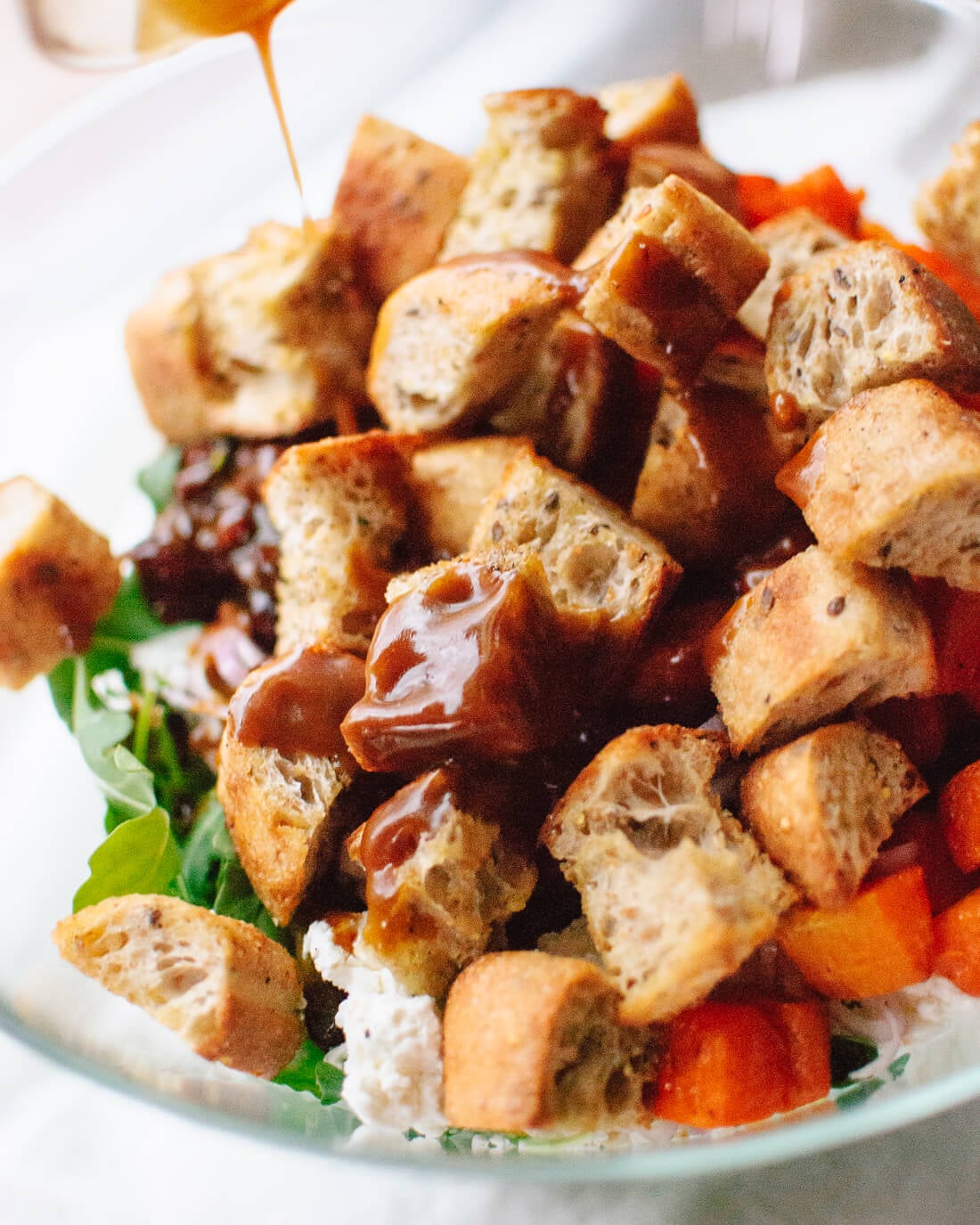 Balsamic kale panzanella