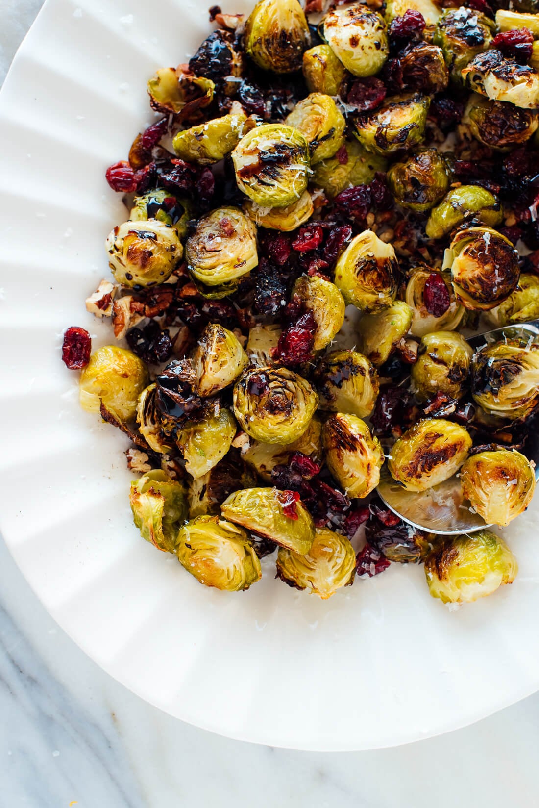 roasted brussels sprouts with cranberries pecans balsamic vinegar recipe