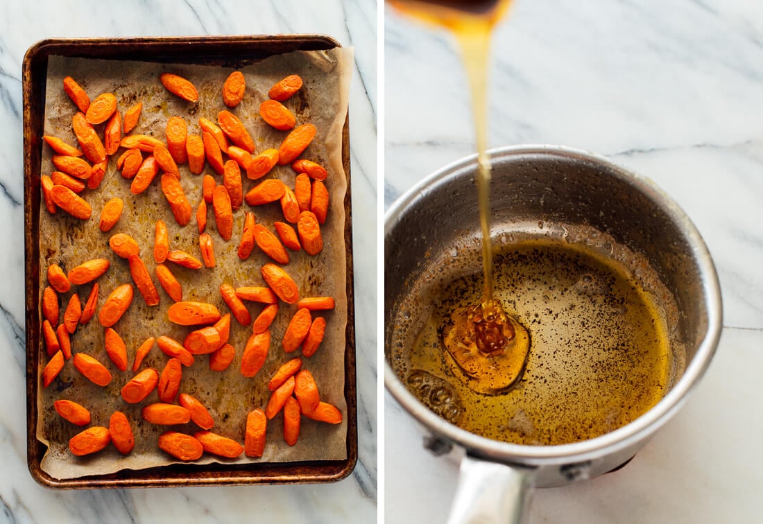 roasted carrots and honey butter