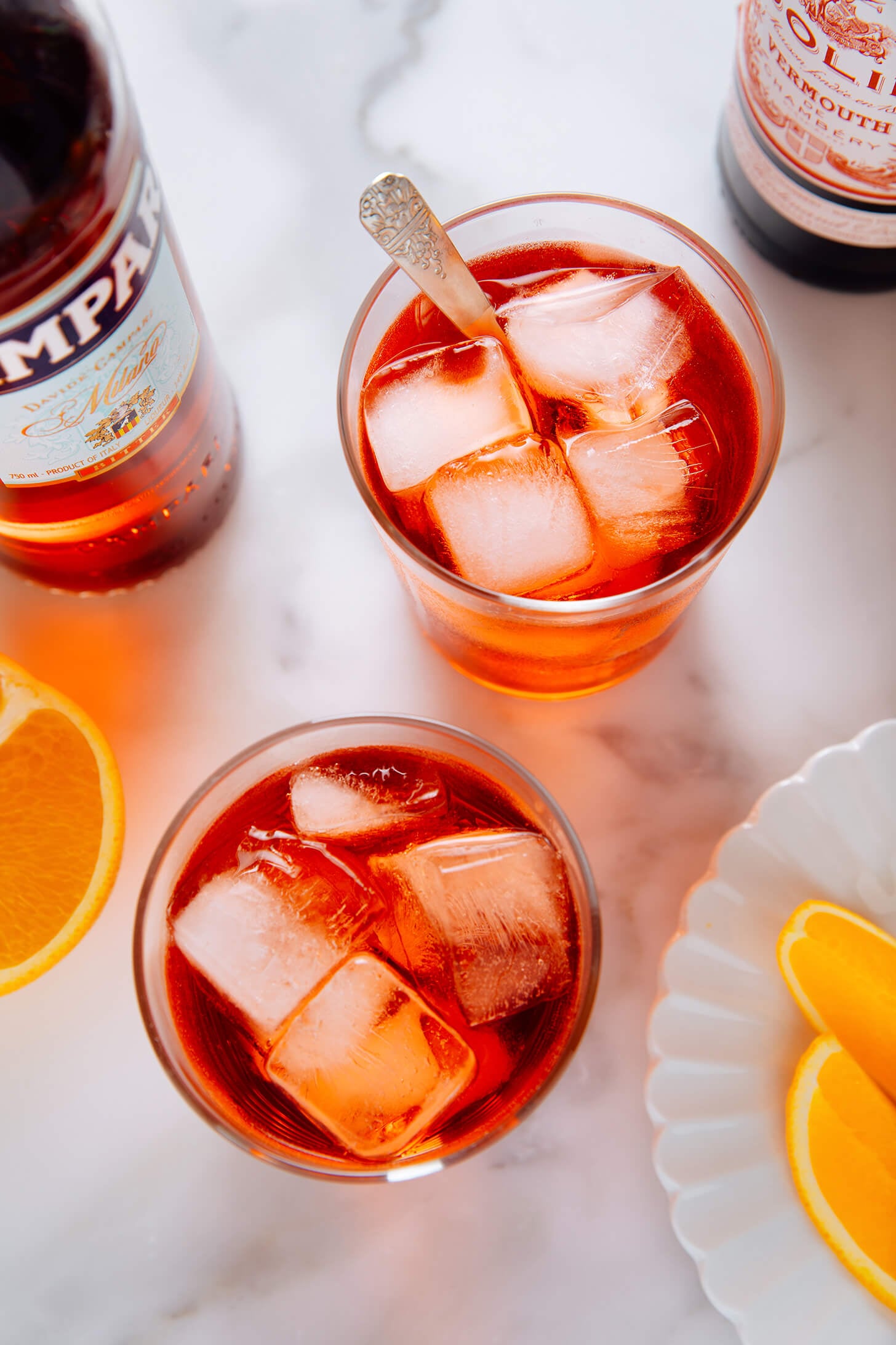 stirring Americano cocktail