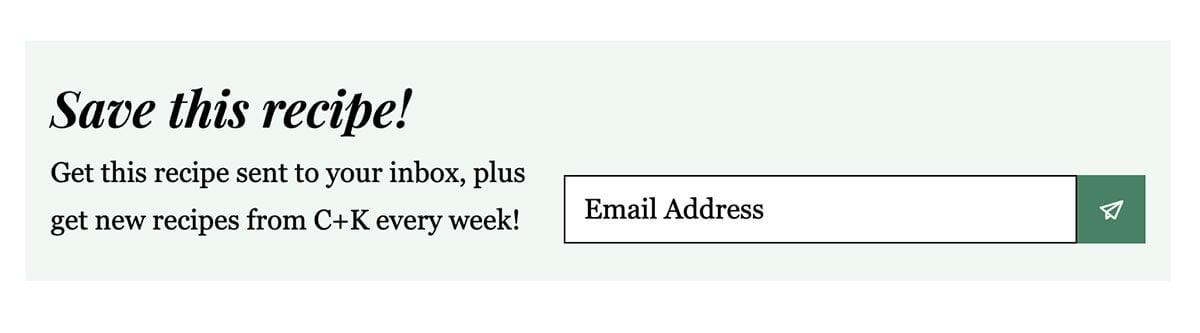 send recipe to inbox