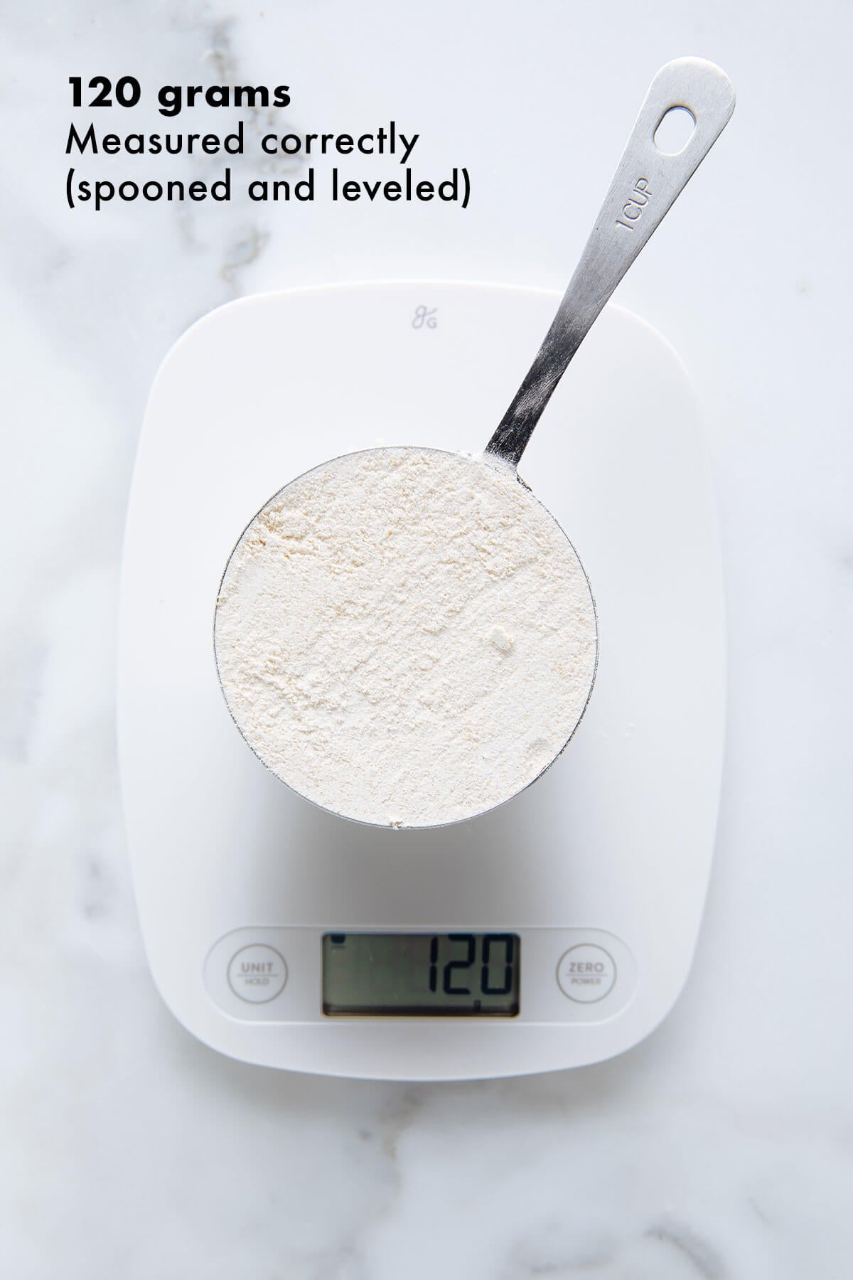 spooned and leveled flour weight