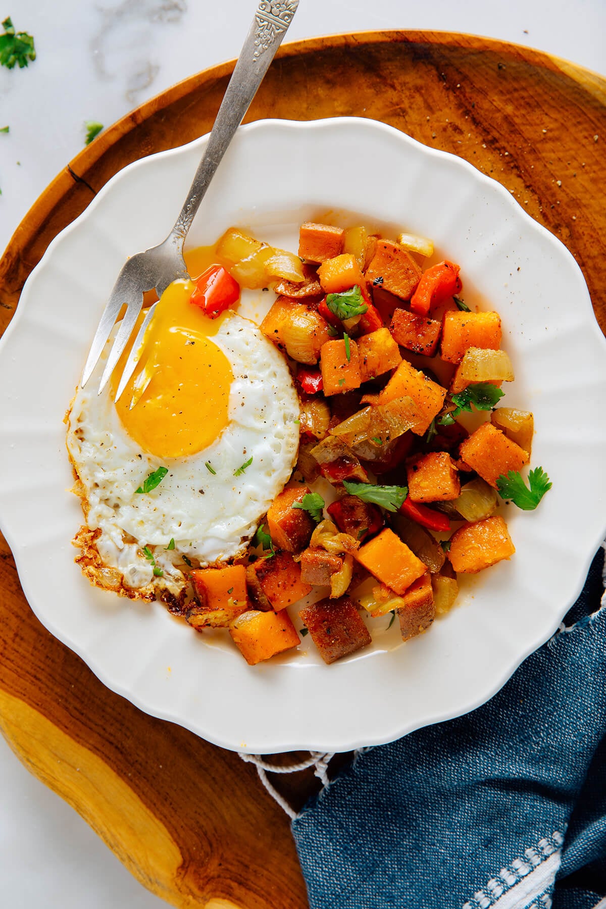 sweet potato hash on plate