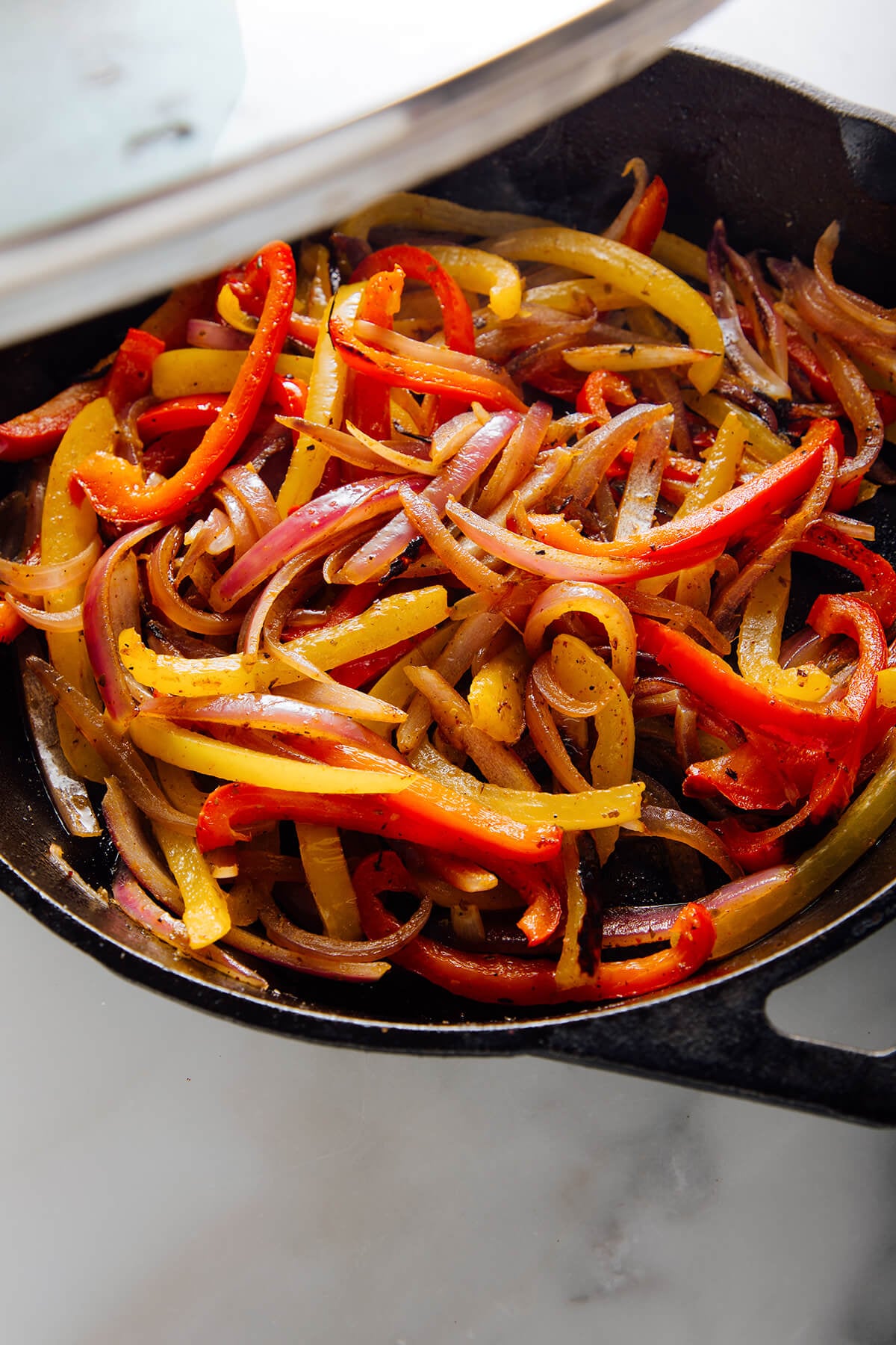 cooked fajita veggies