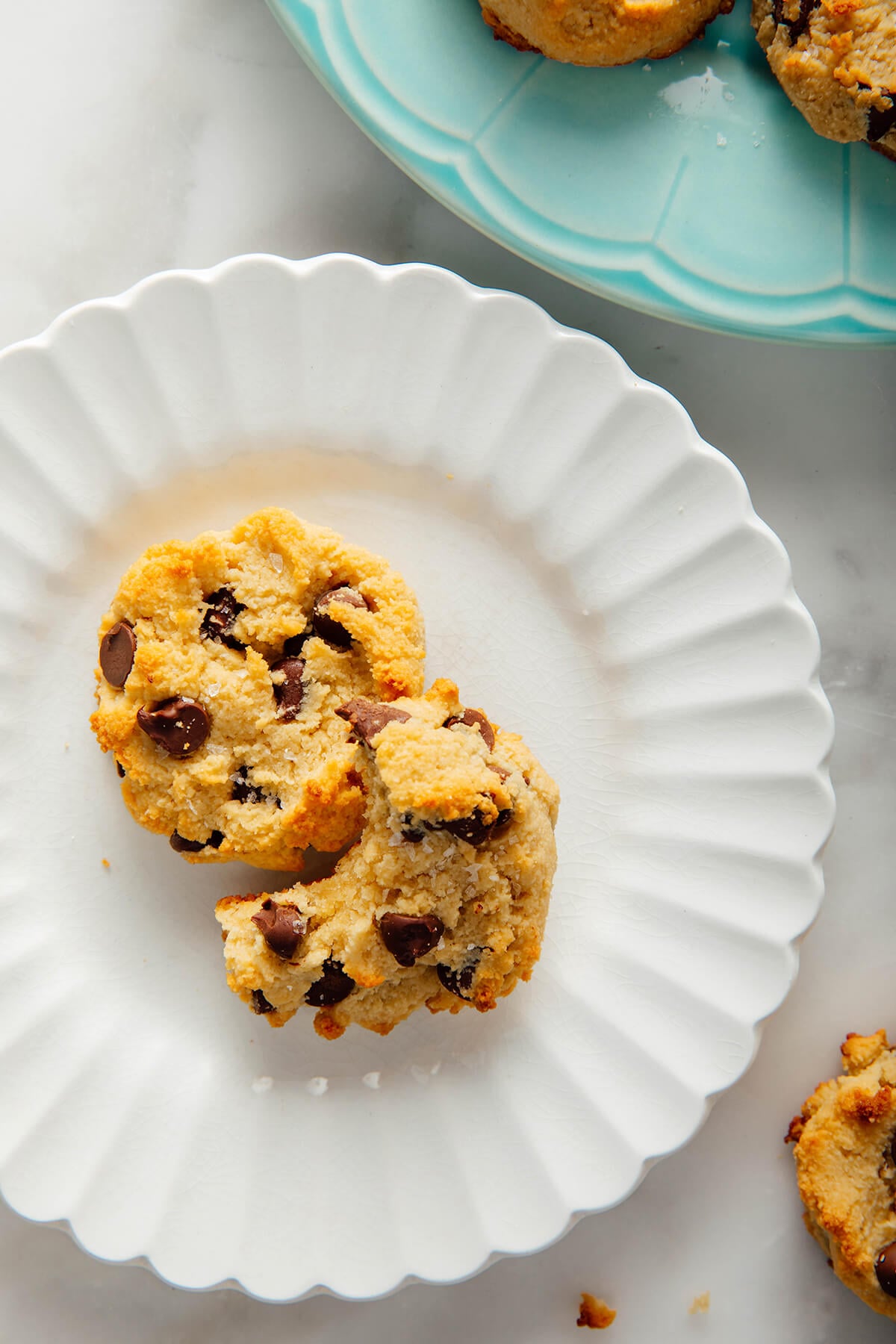chocolate chip cookies on plate